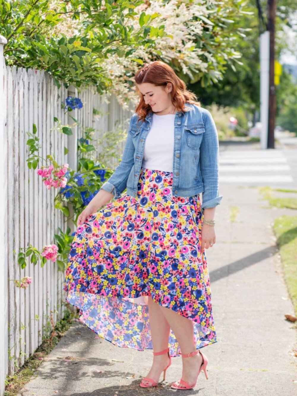 ⬇️ Anthropologie Hutch Bethanie White Tank Dress High Low Maxi Floral Skirt Sz L